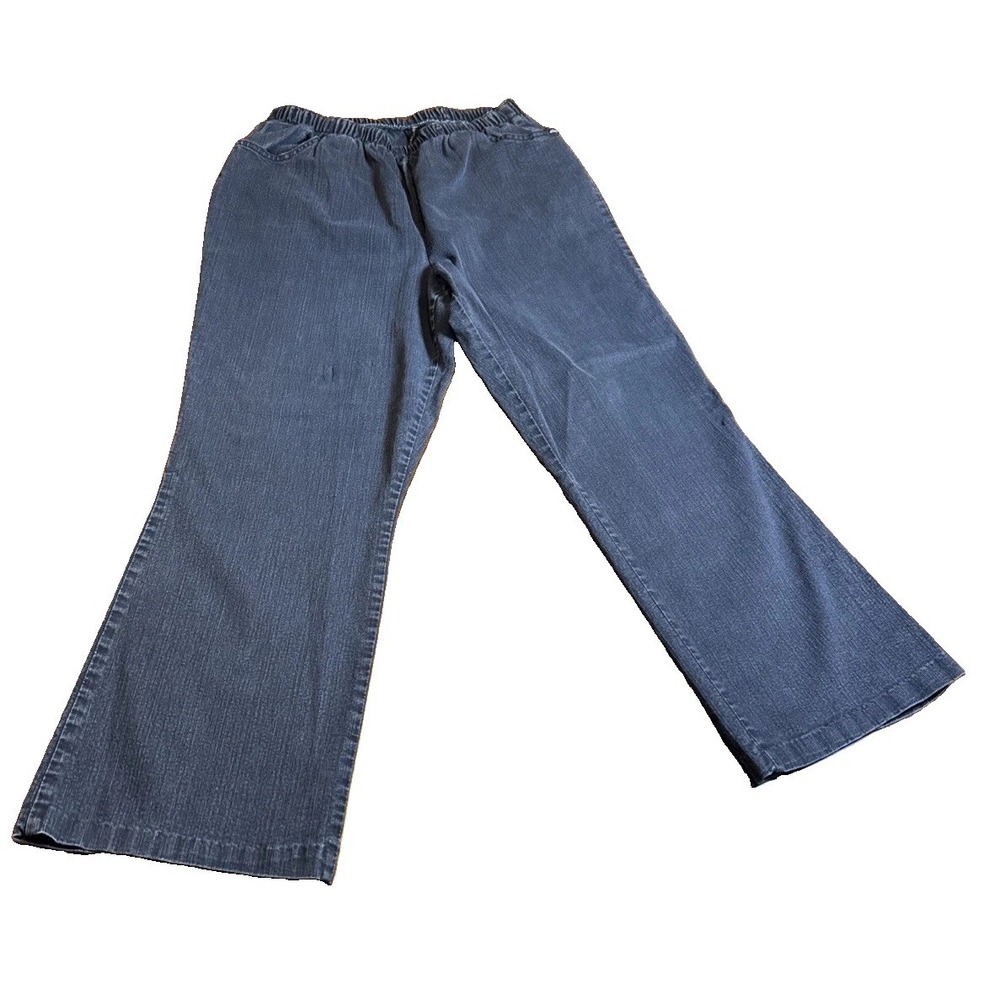 VTG Chic Jeans Womens 18W Black Stretch Bootcut Elastic Waist Denim Y2K Plus